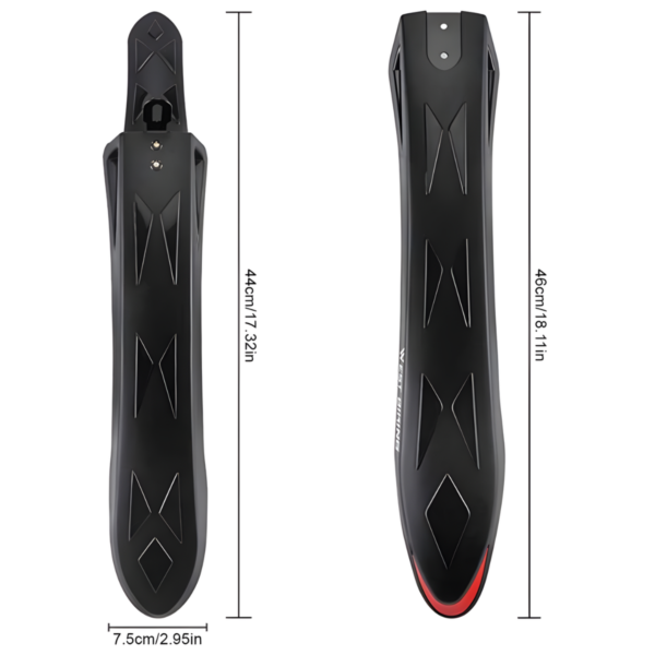 guardabarros mtb universales con liberación rápida perfil negro guardabarros mtb universales con liberación rápida perfil negro